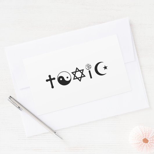 Religie is giftige ethinker rechthoekige sticker (Envelop)