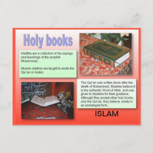 Religie, islam, Heilige Boeken Briefkaart