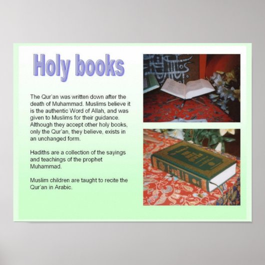 Religie, islam, Heilige Boeken Poster (Voorkant)