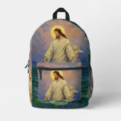  religie, Jezus Christus loopt op water Bedrukte Rugzak (Voorkant)