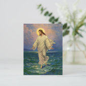  religie, Jezus Christus loopt op water Briefkaart (Staand voorkant)