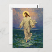  religie, Jezus Christus loopt op water Briefkaart (Voorkant / Achterkant)