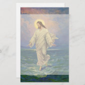  religie, Jezus Christus loopt op water Briefpapier (Voorkant / Achterkant)