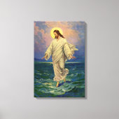  religie, Jezus Christus loopt op water Canvas Afdruk (Voorkant)