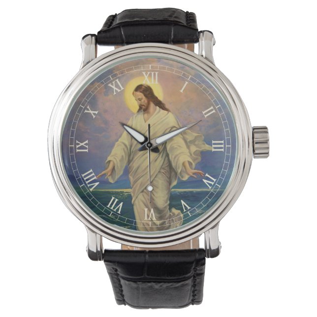  religie, Jezus Christus loopt op water Horloge (Voorkant)