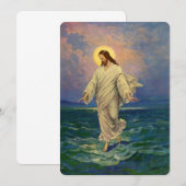  religie, Jezus Christus loopt op water Kaart (Voorkant / Achterkant)