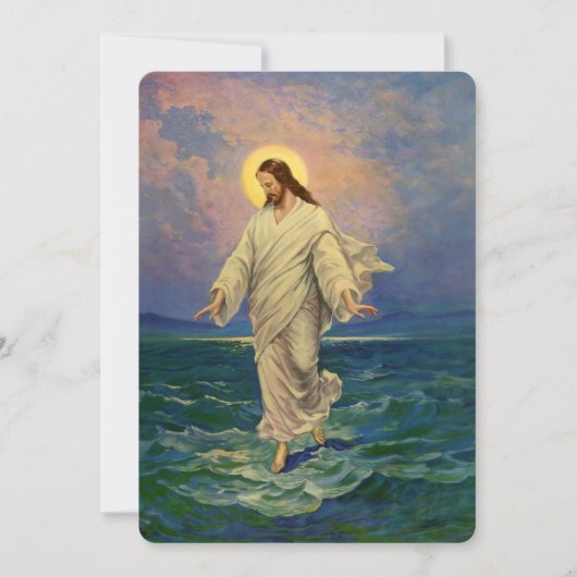  religie, Jezus Christus loopt op water Kaart (Voorkant)