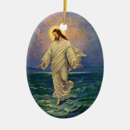  religie, Jezus Christus loopt op water Keramisch Ornament (Voorkant)