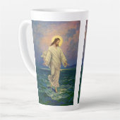  religie, Jezus Christus loopt op water Latte Mok (Linkerhoek)