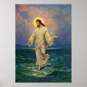  religie, Jezus Christus loopt op water Poster (Voorkant)