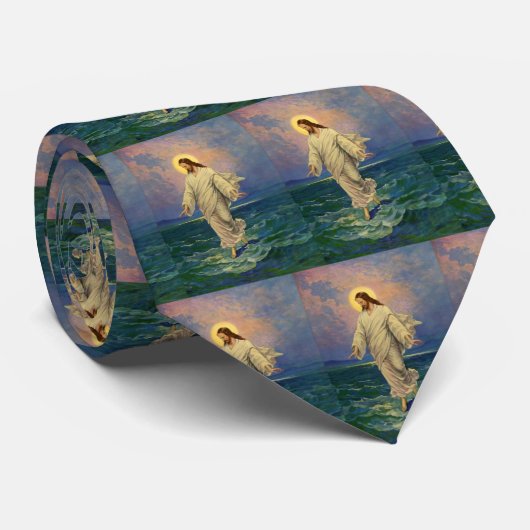 religie, Jezus Christus loopt op water Stropdas (Opgerold)