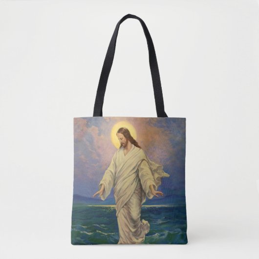 religie, Jezus Christus loopt op water Tote Bag (Voorkant)