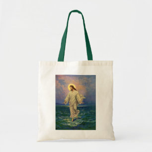  religie, Jezus Christus loopt op water Tote Bag