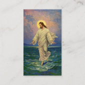  religie, Jezus Christus loopt op water Visitekaartje (Achterkant)