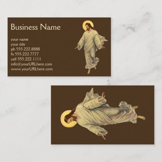 religie, Jezus Christus loopt op water Visitekaartje (Voorkant / Achterkant)