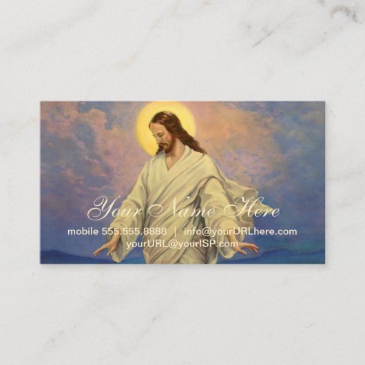 religie, Jezus Christus loopt op water Visitekaartje (Voorkant)