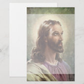  religie, Jezus Christus portret met Halo Briefpapier (Voorkant / Achterkant)