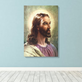  religie, Jezus Christus portret met Halo Canvas Afdruk