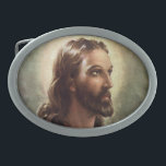 religie, Jezus Christus portret met Halo Gesp<br><div class="desc">illustratie religie profiel portretontwerp met Jezus Christus. Hoofd van Christus. Dit vreedzame ontwerp shows een jong religieus man,  Jezus,  heeft een baard en draagt een heilige robe,  zijn hoofd is omringd door een aura,  een gloeiende halo.</div>
