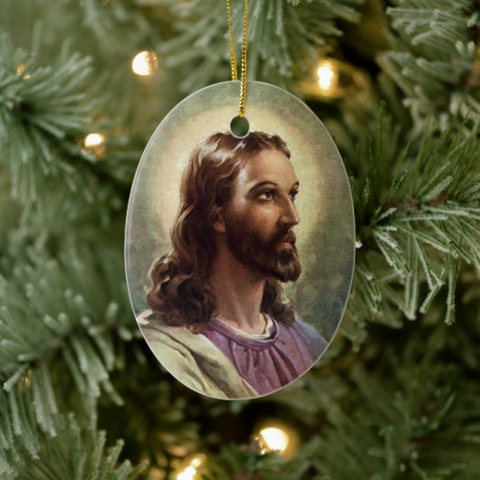  religie, Jezus Christus portret met Halo Keramisch Ornament (Boom)