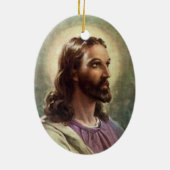  religie, Jezus Christus portret met Halo Keramisch Ornament (Achterkant)