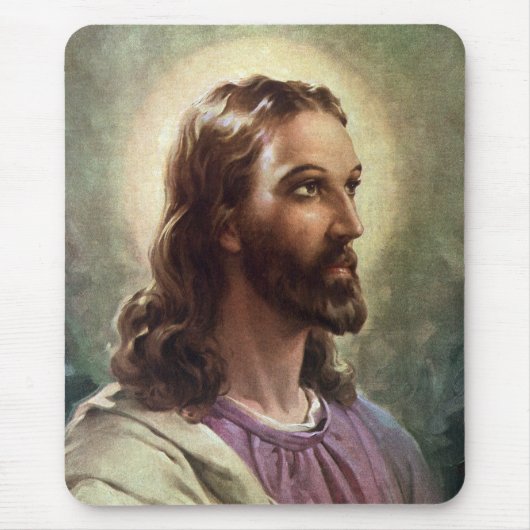  religie, Jezus Christus portret met Halo Muismat (Voorkant)