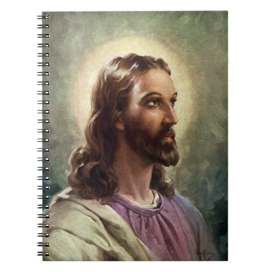  religie, Jezus Christus portret met Halo Notitieboek (Voorkant)