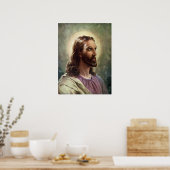 religie, Jezus Christus portret met Halo Poster (Keuken)
