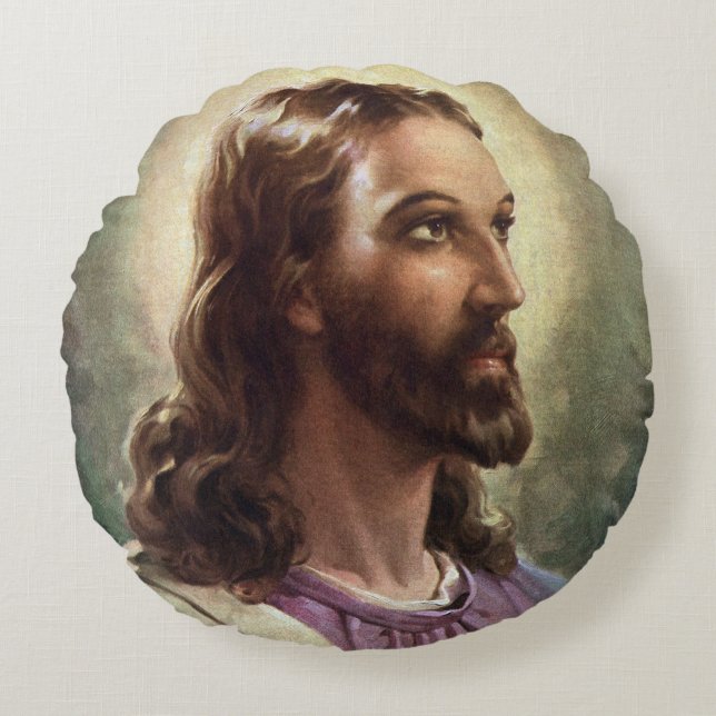  religie, Jezus Christus portret met Halo Rond Kussen (Voorkant)