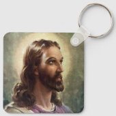  religie, Jezus Christus portret met Halo Sleutelhanger (Achterkant)