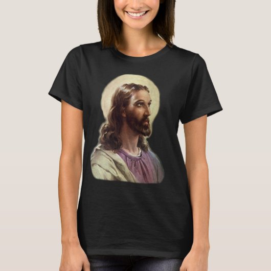  religie, Jezus Christus portret met Halo T-shirt (Voorkant)
