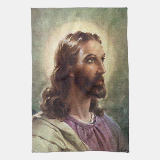  religie, Jezus Christus portret met Halo Theedoek (Verticaal)