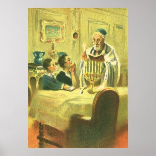  religie, jodendom, de Menorah verlicht Poster (Voorkant)