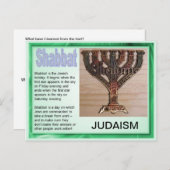 Religie, jodendom, shabbat briefkaart (Voorkant / Achterkant)