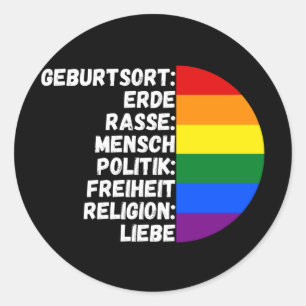 Religie liefde Vrijheid Mensen regenboogvlag Klass Ronde Sticker
