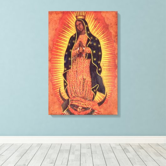 religie Maagd Mary Our Lady of Guadalupe Canvas Afdruk (Insitu (Houten vloer))