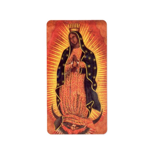  religie Maagd Mary Our Lady of Guadalupe Etiket (Voorkant)