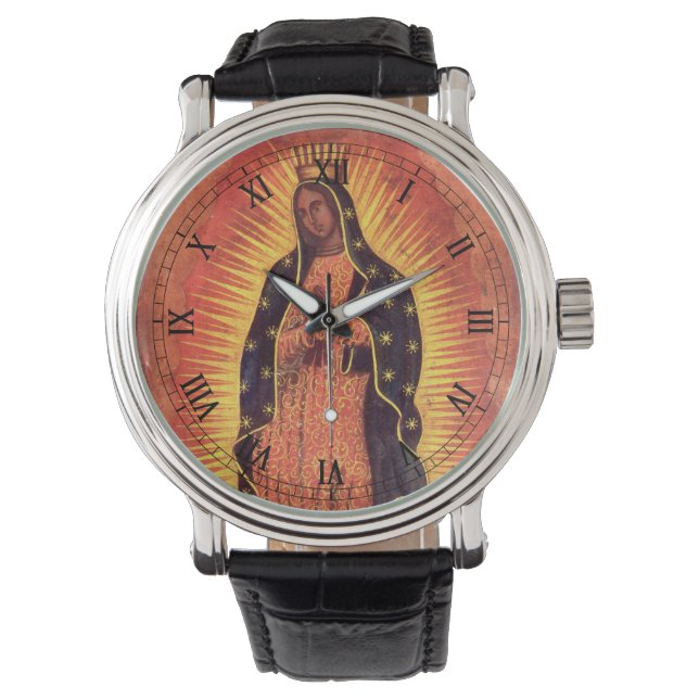  religie Maagd Mary Our Lady of Guadalupe Horloge (Voorkant)