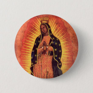 religie Maagd Mary Our Lady of Guadalupe Ronde Button 5,7 Cm