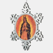 religie Maagd Mary Our Lady of Guadalupe Tin Sneeuwvlok Ornament (Rechts)