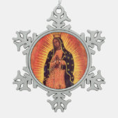 religie Maagd Mary Our Lady of Guadalupe Tin Sneeuwvlok Ornament (Voorkant)