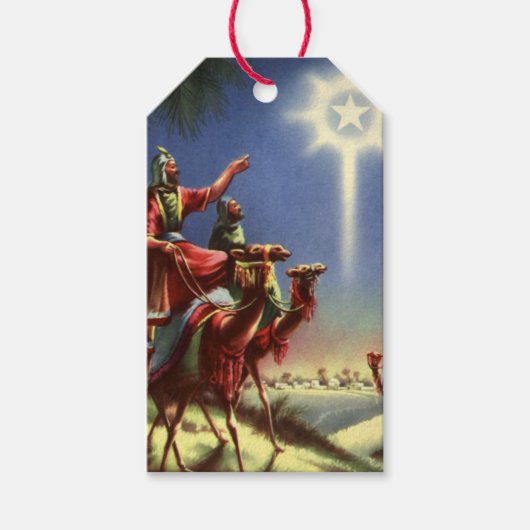  religie, Mannen met ster van Bethlehem Cadeaulabel (Voorkant)