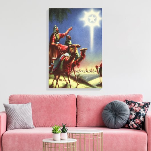  religie, Mannen met ster van Bethlehem Canvas Afdruk (Insitu (Woonkamer))