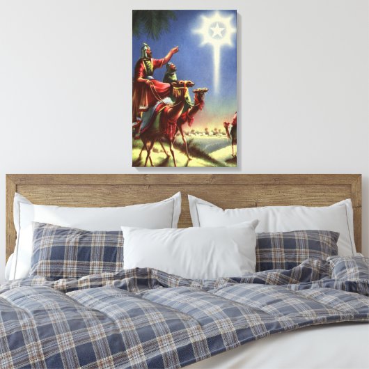 religie, Mannen met ster van Bethlehem Canvas Afdruk (Insitu (Slaapkamer))
