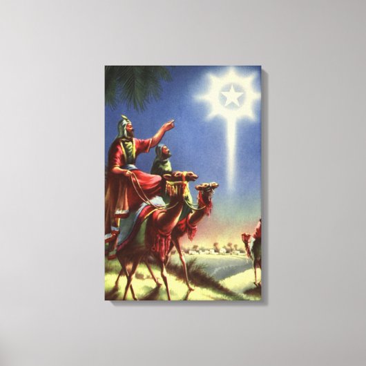 religie, Mannen met ster van Bethlehem Canvas Afdruk (Voorkant)