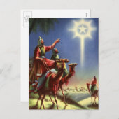 religie, Mannen met ster van Bethlehem Feestdagenkaart (Voorkant / Achterkant)