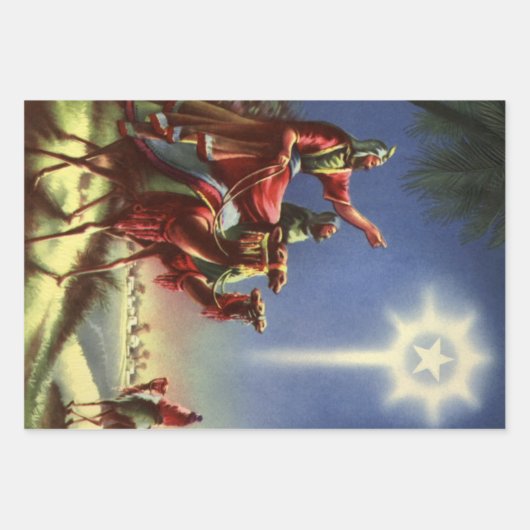  religie, Mannen met ster van Bethlehem Inpakpapier Vel (Voorkant 3)