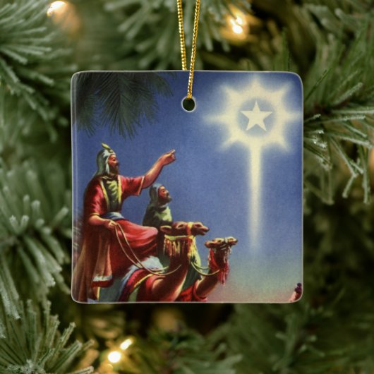  religie, Mannen met ster van Bethlehem Keramisch Ornament (Boom)