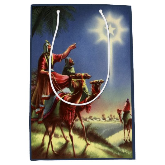  religie, Mannen met ster van Bethlehem Medium Cadeauzakje (Voorkant)