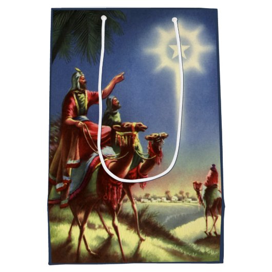 religie, Mannen met ster van Bethlehem Medium Cadeauzakje (Achterkant)